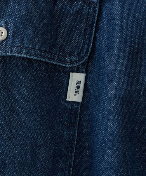 EDWIN(エドウィン)の「EDWIN LADIES ライトオンス ビッグフィット デニムシャツジャケット(シャツ/ブラウス・レディース・ブラウン/ブルー/ライトインディゴブルー・FREE)」の19枚目の写真