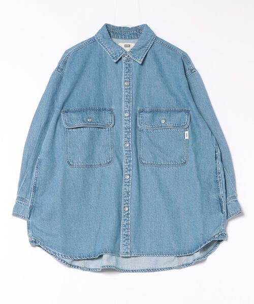 EDWIN(エドウィン)の「EDWIN LADIES ライトオンス ビッグフィット デニムシャツジャケット(シャツ/ブラウス・レディース・ブラウン/ブルー/ライトインディゴブルー・FREE)」の12枚目の写真