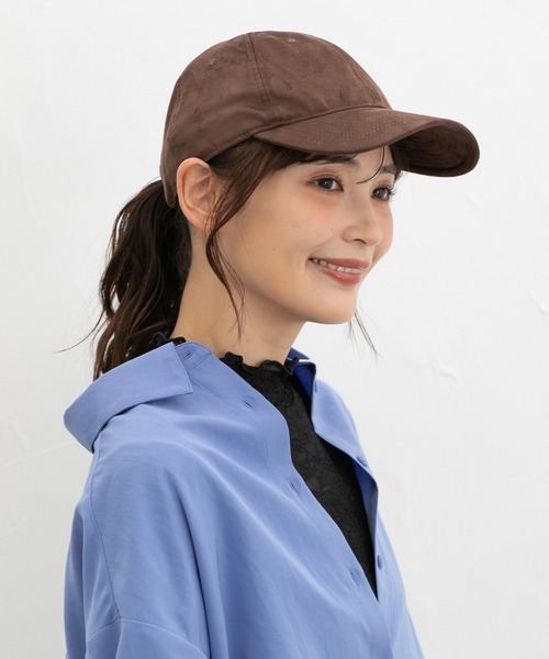 Honeys（ハニーズ）の「スエードキャップ（キャップ・レディース・ベージュ/ブラック/ブラウン/ピンク・FREE）」の3枚目の写真