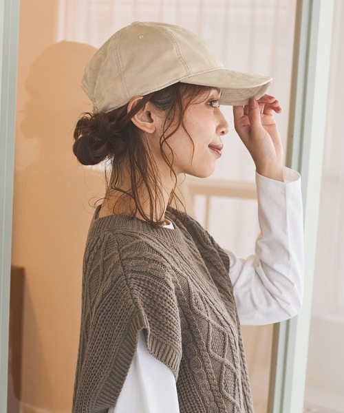 Honeys（ハニーズ）の「スエードキャップ（キャップ・レディース・ベージュ/ブラック/ブラウン/ピンク・FREE）」の17枚目の写真