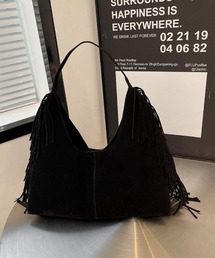 スエード調 フリンジショルダーバッグ