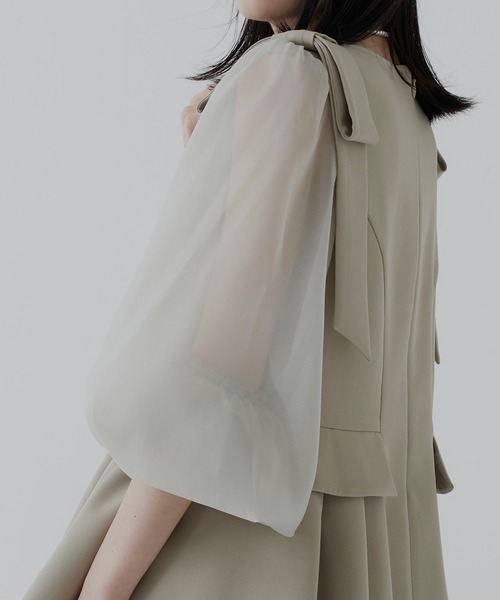 RUIRUE BOUTIQUE(ルイルエブティック)の「ショルダーリボン ペプラム セットアップ | パンツセットアップ・セレモニースーツ・フォーマルスーツ・ママスーツ・パンツスーツ・パンツドレス・パーティードレス・美脚パンツ(パンツドレス・レディース・ブラック/ライトベージュ/ネイビー・S/LL/M/L)」の22枚目の写真