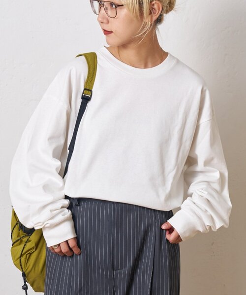 CIAOPANIC TYPY（チャオパニックティピー）の「ビッグシルエットクルーネックスウェットロンTEE（Tシャツ/カットソー・メンズ・チャコールグレー/ホワイト/オリーブ/ブラック・MEDIUM/LARGE/XX-LARGE）」の14枚目の写真