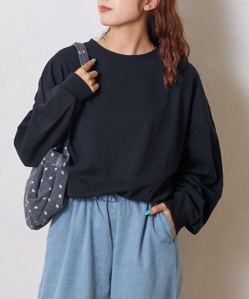 CIAOPANIC TYPY（チャオパニックティピー）の「ビッグシルエットクルーネックスウェットロンTEE（Tシャツ/カットソー・メンズ・チャコールグレー/ホワイト/オリーブ/ブラック・MEDIUM/LARGE/XX-LARGE）」の7枚目の写真