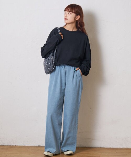 CIAOPANIC TYPY（チャオパニックティピー）の「ビッグシルエットクルーネックスウェットロンTEE（Tシャツ/カットソー・メンズ・チャコールグレー/ホワイト/オリーブ/ブラック・MEDIUM/LARGE/XX-LARGE）」の11枚目の写真