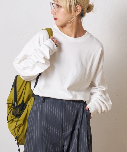 CIAOPANIC TYPY（チャオパニックティピー）の「ビッグシルエットクルーネックスウェットロンTEE（Tシャツ/カットソー・メンズ・チャコールグレー/ホワイト/オリーブ/ブラック・MEDIUM/LARGE/XX-LARGE）」の2枚目の写真