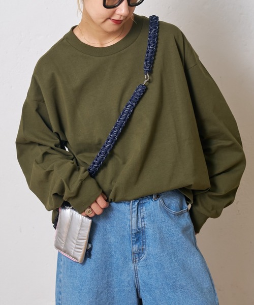 CIAOPANIC TYPY（チャオパニックティピー）の「ビッグシルエットクルーネックスウェットロンTEE（Tシャツ/カットソー・メンズ・チャコールグレー/ホワイト/オリーブ/ブラック・MEDIUM/LARGE/XX-LARGE）」の4枚目の写真