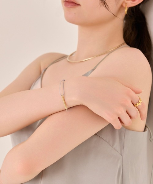 Phoebe(フィービィー)の「【金属アレルギー対応】ジュエルコードブレスレット バー/ライン 男女兼用<16㎝~24cm>(ブレスレット・レディース・ホワイト/ネイビー/グリーン/ピンク・FREE)」の16枚目の写真