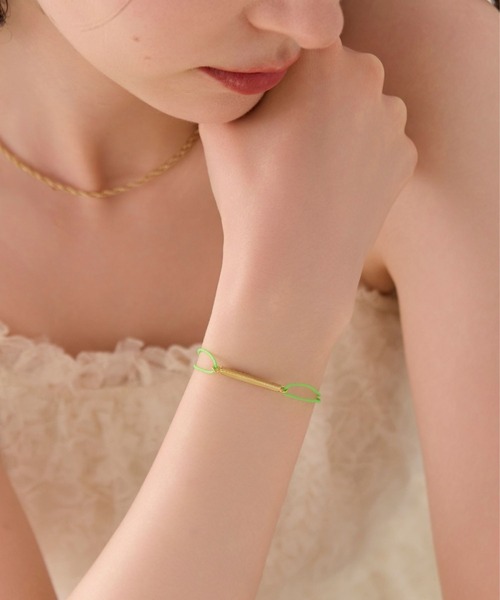 Phoebe(フィービィー)の「【金属アレルギー対応】ジュエルコードブレスレット バー/ライン 男女兼用<16㎝~24cm>(ブレスレット・レディース・ホワイト/ネイビー/グリーン/ピンク・FREE)」の18枚目の写真