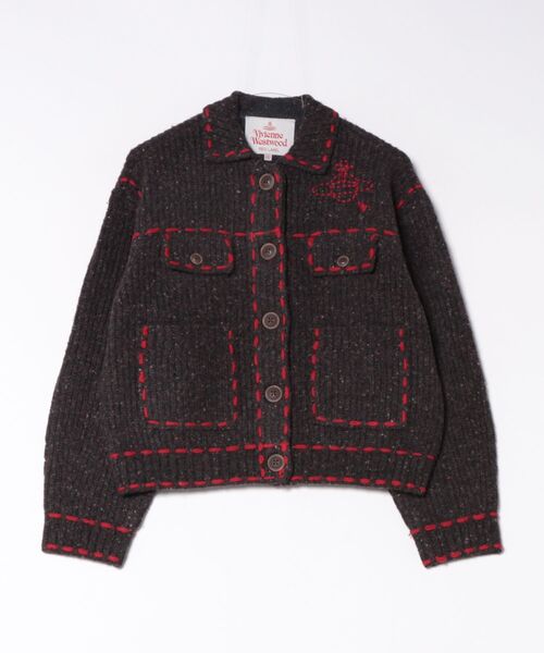 Vivienne Westwood(ヴィヴィアンウエストウッド)の「ロイヤルリブハンドステッチカーディガン(カーディガン/ボレロ・レディース・グレー系その他2/ベージュ系その他2・FREE)」の1枚目の写真
