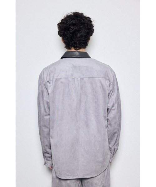 AZUL by moussy(アズールバイマウジー)の「【セットアップ対応】薄手フェイクスエードジップシャツ 秋服 冬服 長袖(シャツ/ブラウス・メンズ・グレー/ブラック/ダークブラウン・LARGE/MEDIUM)」の15枚目の写真