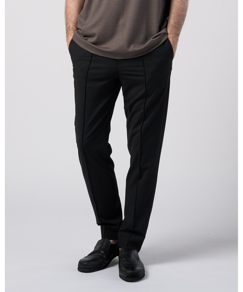 wjk(ダヴルジェイケイ)の「comfort pin-tuck slim slacks(スラックス・メンズ・ブラック/ライトグレー/ネイビー・X-LARGE/LARGE/MEDIUM/SMALL)」の1枚目の写真