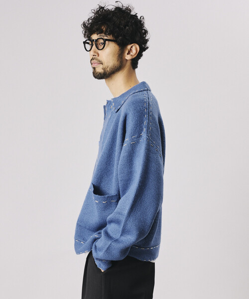 Firsthand(ファーストハンド)の「Firsthand/ファーストハンド ハンドステッチ ニット ジャケット カーディガン 【限定展開】(カーディガン/ボレロ・メンズ・ライトブルー/ネイビー/ブラウン/ブラック・LARGE/MEDIUM)」の7枚目の写真