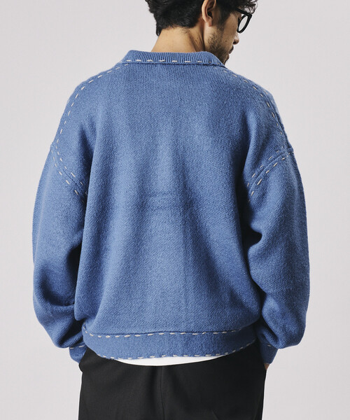 Firsthand(ファーストハンド)の「Firsthand/ファーストハンド ハンドステッチ ニット ジャケット カーディガン 【限定展開】(カーディガン/ボレロ・メンズ・ライトブルー/ネイビー/ブラウン/ブラック・LARGE/MEDIUM)」の8枚目の写真