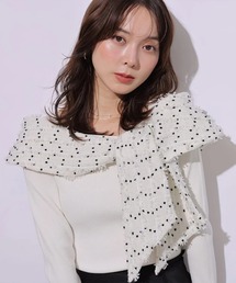 リボンドッキングオフショルニット