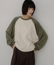 起毛フライスラグランルーズロンT
