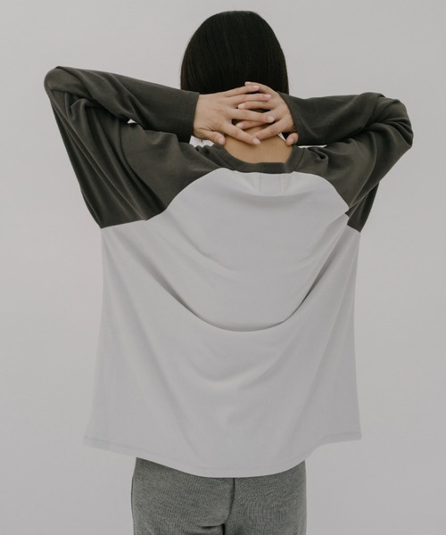 duei（デュイ）の「起毛フライスラグランルーズロンT（Tシャツ/カットソー・レディース・チャコールグレー/カーキ・FREE）」の8枚目の写真