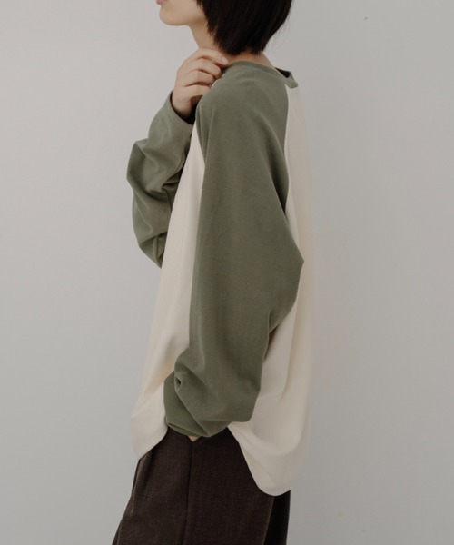 duei（デュイ）の「起毛フライスラグランルーズロンT（Tシャツ/カットソー・レディース・チャコールグレー/カーキ・FREE）」の14枚目の写真