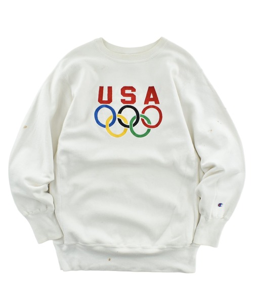 Champion(チャンピオン)の「【USED】90's Champion "USA" 五輪 ロゴ リバースウィーブ スウェット USA製(スウェット・メンズ・ホワイト・XX-LARGE)」の1枚目の写真