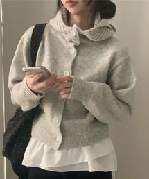 ニットフード付きトップス