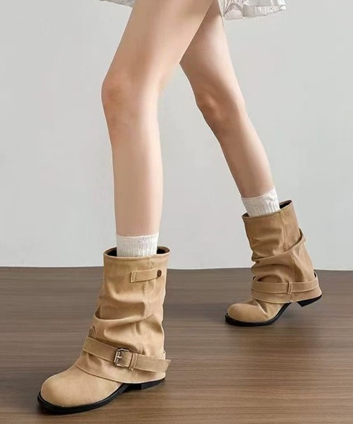 Miniministore(ミニミニストア)の「ショートブーツレディースカバーブーツ秋冬(ブーツ・レディース・キャメル/ブラック・24.5cm/24.0cm/23.5cm/23.0cm/22.5cm)」の11枚目の写真