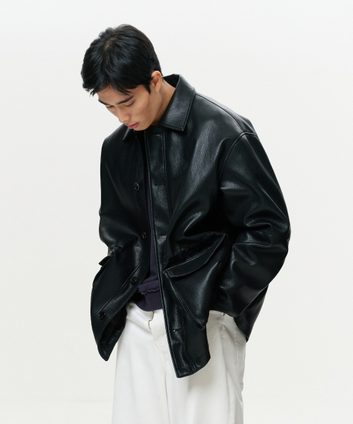 ERA（エラ）の「UNISEX ERA フェイクレザーサファリジャケット - ブラック（ライダースジャケット・レディース・その他・SMALL/MEDIUM/LARGE）」の6枚目の写真