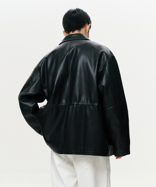 ERA（エラ）の「UNISEX ERA フェイクレザーサファリジャケット - ブラック（ライダースジャケット・レディース・その他・SMALL/MEDIUM/LARGE）」の8枚目の写真