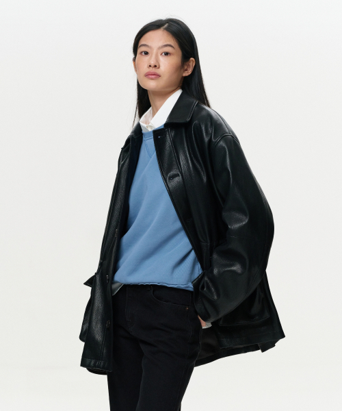 ERA（エラ）の「UNISEX ERA フェイクレザーサファリジャケット - ブラック（ライダースジャケット・レディース・その他・SMALL/MEDIUM/LARGE）」の14枚目の写真