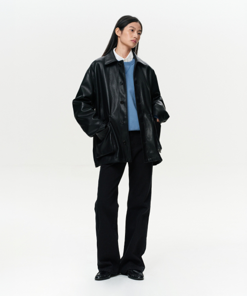 ERA（エラ）の「UNISEX ERA フェイクレザーサファリジャケット - ブラック（ライダースジャケット・レディース・その他・SMALL/MEDIUM/LARGE）」の16枚目の写真