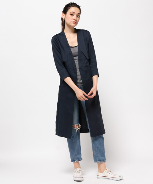 FIGARO Paris（フィガロパリ）の「アサレーヨンコーディガンジャケット◆（その他アウター・レディース・ホワイト/ネイビー・36/38）」の9枚目の写真