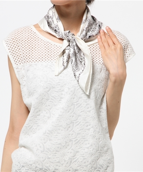 WEGO（ウィゴー）の「WEGO/ペイズリースカーフ（バンダナ/スカーフ・レディース・レッド/ピンク/ホワイト/ネイビー/ブラック/グレー/ワイン・FREE）」の10枚目の写真