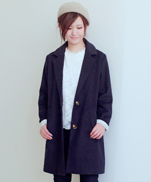 archives（アルシーヴ）の「シングルチェスターコート（チェスターコート・レディース・グレー/シルバーグレー/キャメル/ネイビー/アイボリー/ブラック/サックスブルー・MEDIUM）」の6枚目の写真