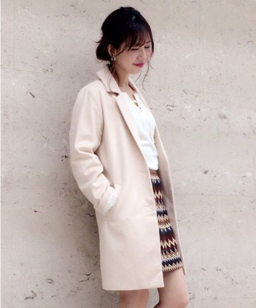 archives（アルシーヴ）の「シングルチェスターコート（チェスターコート・レディース・グレー/シルバーグレー/キャメル/ネイビー/アイボリー/ブラック/サックスブルー・MEDIUM）」の2枚目の写真