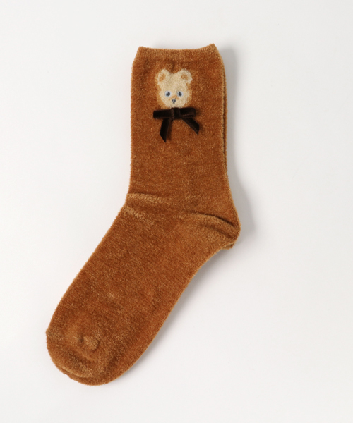 Candy Stripper(キャンディストリッパー)の「FUZZY TEDDY SOCKS(ソックス/靴下・レディース・ブラック/ブラウン/ピンク・FREE)」の2枚目の写真
