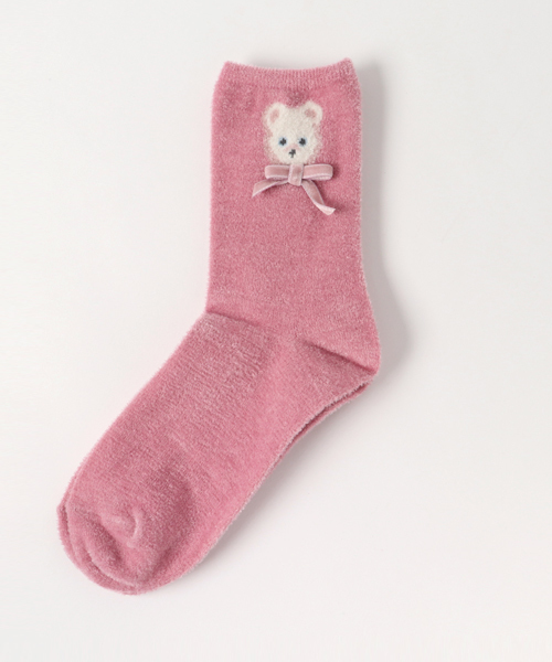 Candy Stripper(キャンディストリッパー)の「FUZZY TEDDY SOCKS(ソックス/靴下・レディース・ブラック/ブラウン/ピンク・FREE)」の3枚目の写真