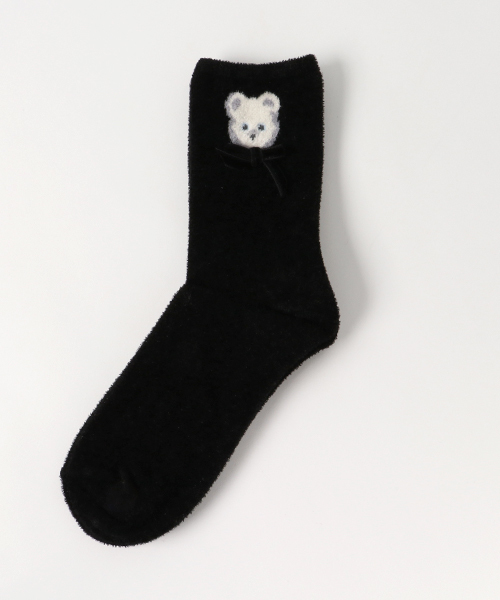 Candy Stripper(キャンディストリッパー)の「FUZZY TEDDY SOCKS(ソックス/靴下・レディース・ブラック/ブラウン/ピンク・FREE)」の1枚目の写真