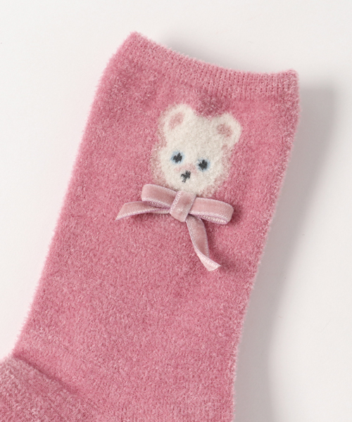 Candy Stripper(キャンディストリッパー)の「FUZZY TEDDY SOCKS(ソックス/靴下・レディース・ブラック/ブラウン/ピンク・FREE)」の4枚目の写真