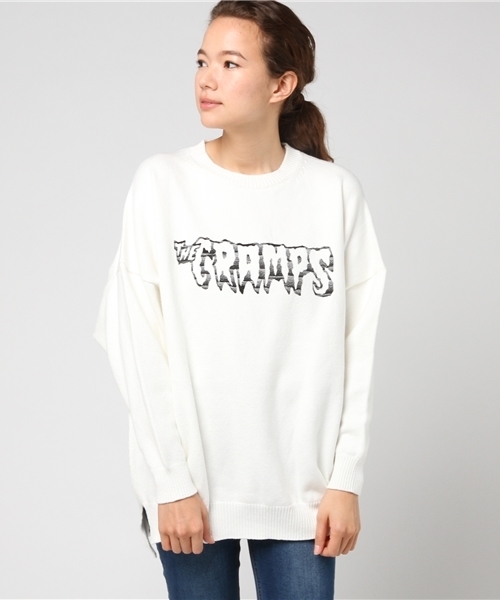 HYSTERIC GLAMOUR（ヒステリックグラマー）の「CR/THE CRAMPS刺繍 プルオーバー（スウェット・レディース・ホワイト/ブラック・FREE）」の10枚目の写真