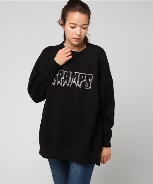 HYSTERIC GLAMOUR（ヒステリックグラマー）の「CR/THE CRAMPS刺繍 プルオーバー（スウェット・レディース・ホワイト/ブラック・FREE）」の12枚目の写真