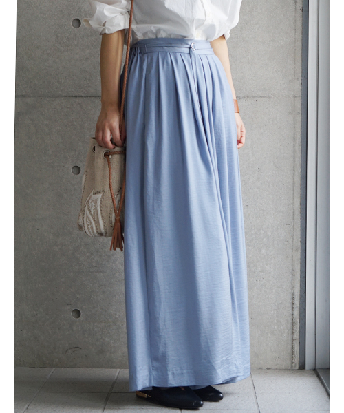 laboratory work（ラボラトリーワーク）の「ベルト付サテンギャザーガウチョパンツ（その他パンツ・レディース・ブラック/ブルー/バーガンディー・MEDIUM）」の21枚目の写真