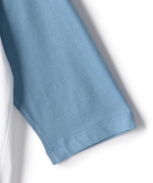 NIKE（ナイキ）の「【ジュニア】NIKE(ナイキ)ラグラン ロゴ 7スリーブ Tシャツ ◆（Tシャツ/カットソー・キッズ・ブラック/ライトブルー・150cm/140cm/130cm）」の7枚目の写真