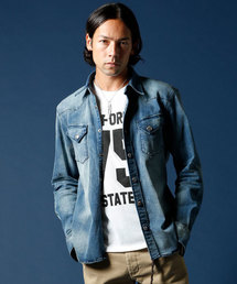 JACKROSE | コンチョボタンストレッチデニムシャツ(シャツ/ブラウス)