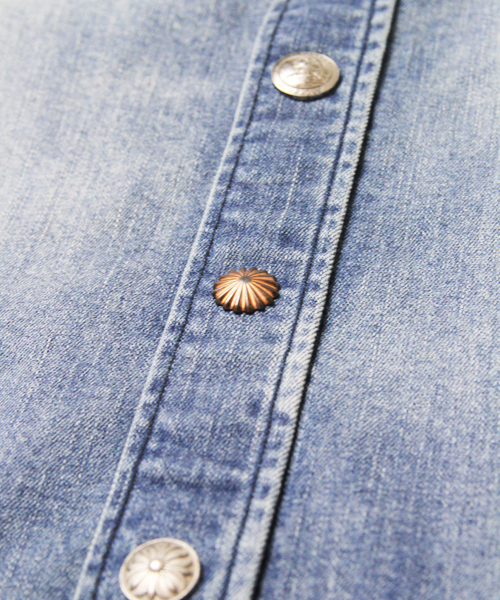 JACKROSE（ジャックローズ）の「コンチョボタンストレッチデニムシャツ（シャツ/ブラウス・メンズ・インディゴブルー・L/XL/M）」の7枚目の写真