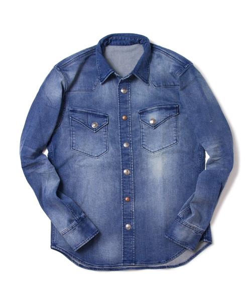 JACKROSE（ジャックローズ）の「コンチョボタンストレッチデニムシャツ（シャツ/ブラウス・メンズ・インディゴブルー・L/XL/M）」の8枚目の写真