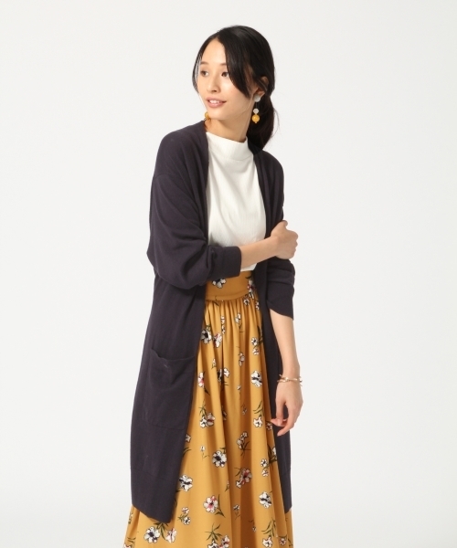 GLOBAL WORK(グローバルワーク)の「14ゲージコットンカシミヤロングカーディガン長袖/762714(カーディガン/ボレロ・レディース・ネイビー/ベージュ系その他/レッド/ライトグレー/パープル・MEDIUM/LARGE)」の4枚目の写真