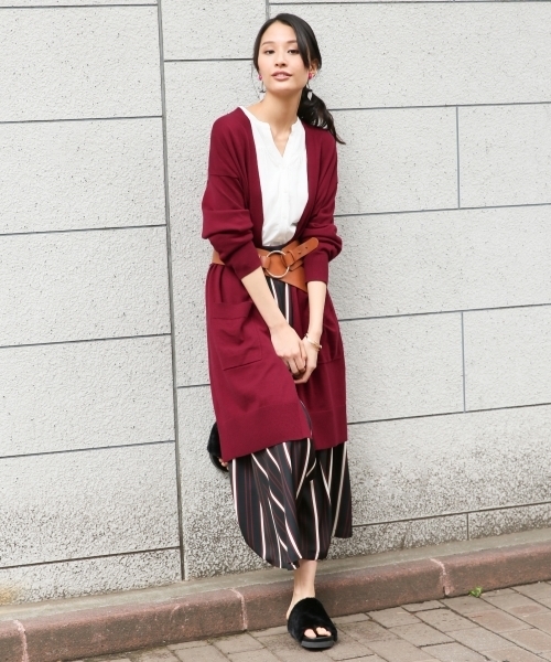 GLOBAL WORK(グローバルワーク)の「14ゲージコットンカシミヤロングカーディガン長袖/762714(カーディガン/ボレロ・レディース・ネイビー/ベージュ系その他/レッド/ライトグレー/パープル・MEDIUM/LARGE)」の18枚目の写真