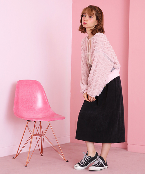 one after another NICE CLAUP（ワンアフターアナザーナイスクラップ）の「【WEB限定】くるくるファーブルゾン（ブルゾン・レディース・グレー/ベージュ/ピンク・FREE）」の7枚目の写真