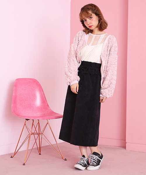 one after another NICE CLAUP（ワンアフターアナザーナイスクラップ）の「【WEB限定】くるくるファーブルゾン（ブルゾン・レディース・グレー/ベージュ/ピンク・FREE）」の8枚目の写真