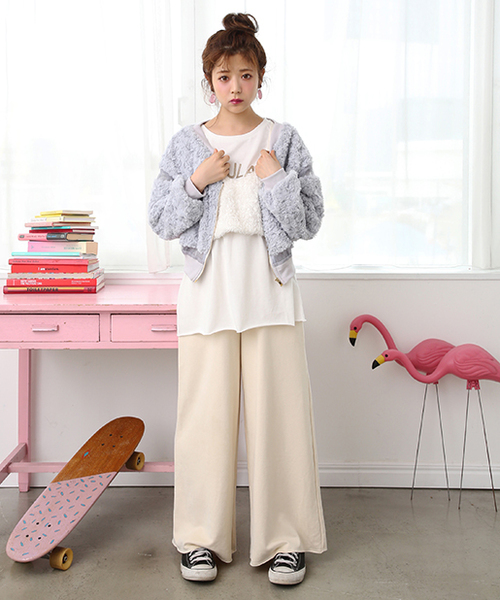 one after another NICE CLAUP（ワンアフターアナザーナイスクラップ）の「【WEB限定】くるくるファーブルゾン（ブルゾン・レディース・グレー/ベージュ/ピンク・FREE）」の9枚目の写真