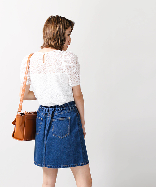 WEGO(ウィゴー)の「WEGO/デニムレトロAラインミニスカート(デニムスカート・レディース・その他1/ダークインディゴブルー/インディゴブルー/その他2・LARGE/MEDIUM)」の15枚目の写真